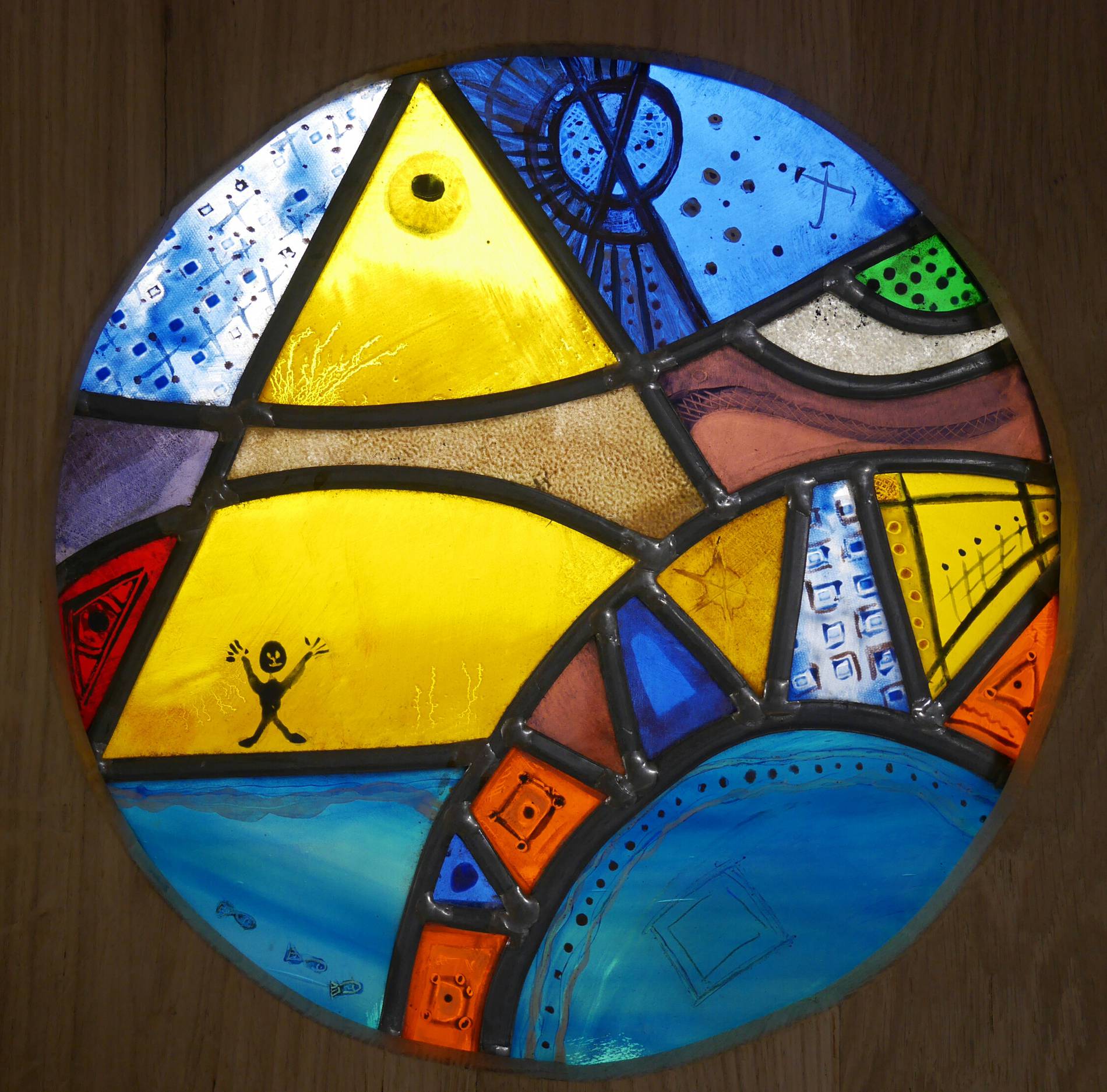 vitrail contemporain verre clair stained glass