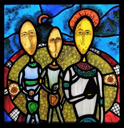 3 sages vitrail traditionnel