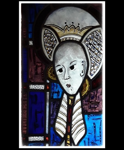 vitrail de la vierge en attente 